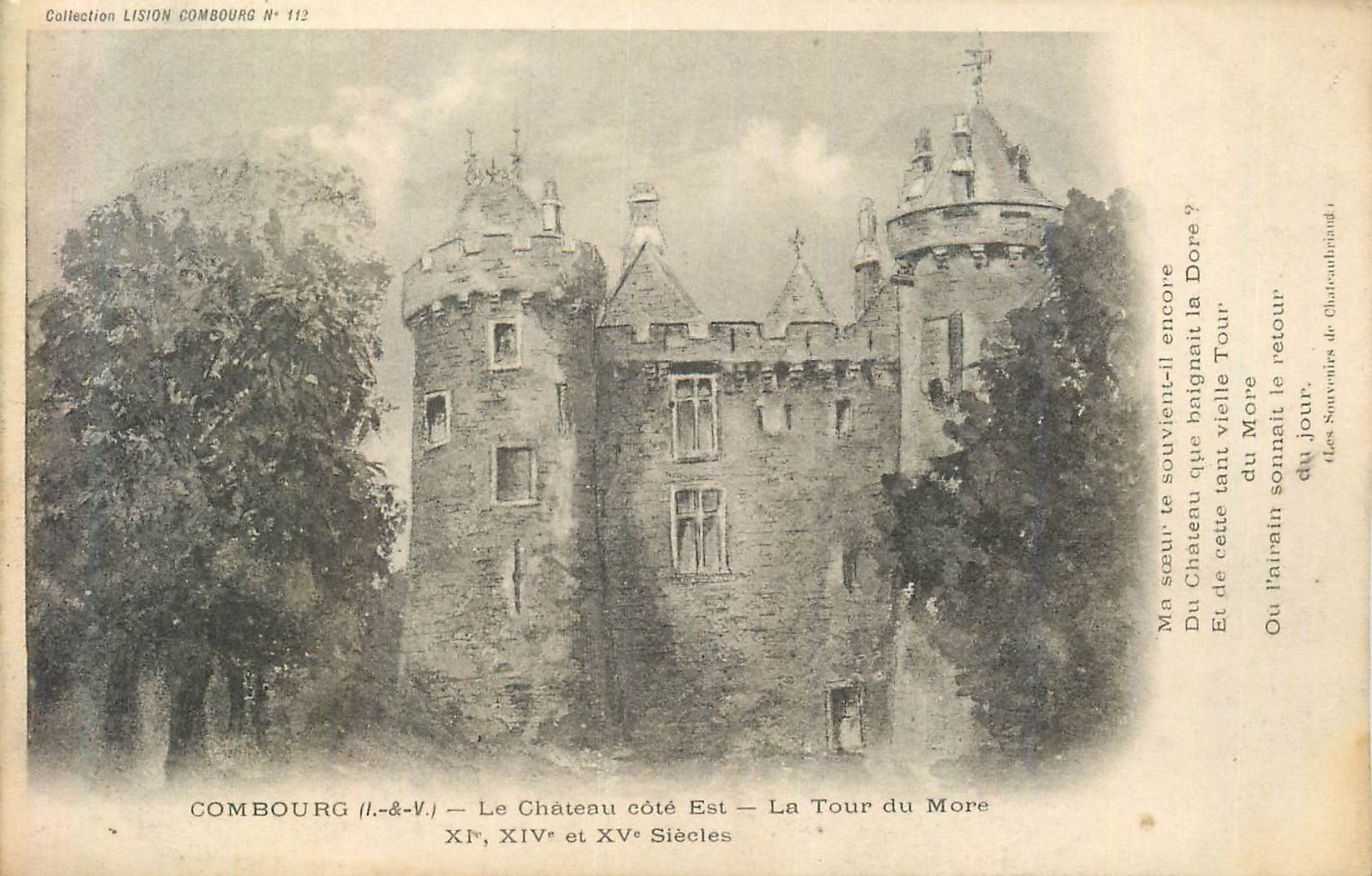 Combourg (Il.-&-V.) — Le Château côté Est — La Tour du More — XIVe et XVe Siècles — Collection Lision Combourg N° 112