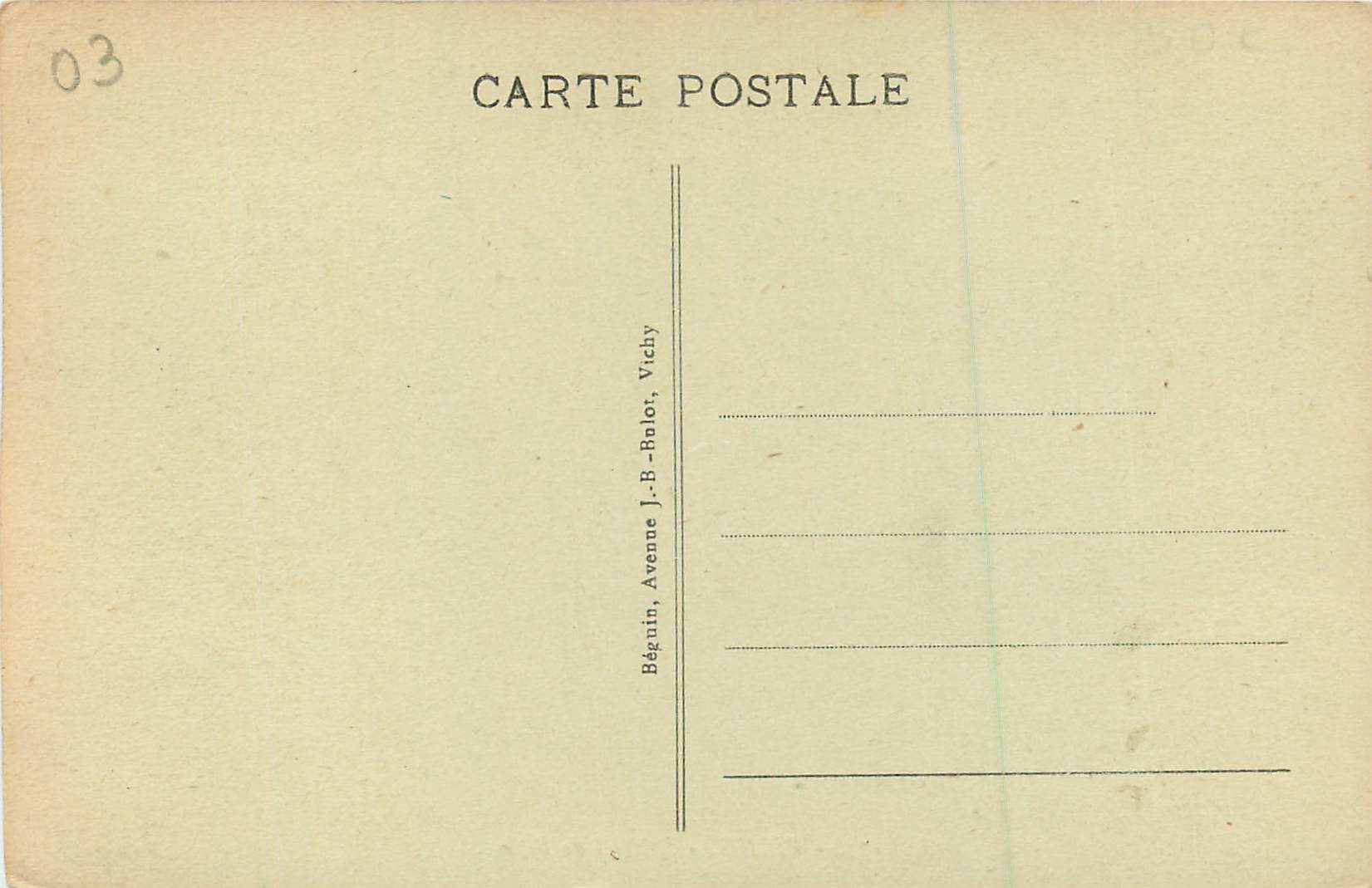 CPA 472 vichy l hotel de ville — Verso