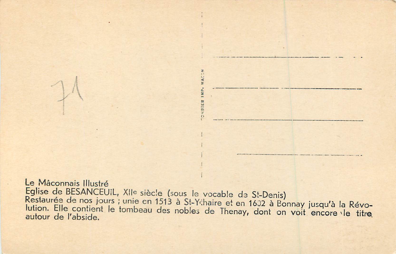 Église de Besançon — XIXe siècle — C. Pimy — Verso