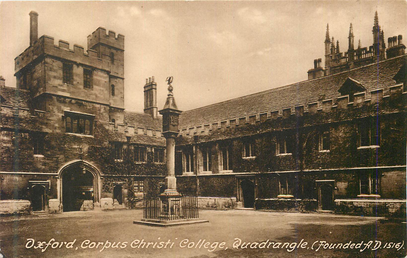CPA Oxford corpus christi college quadrangle (founded a d 1516)