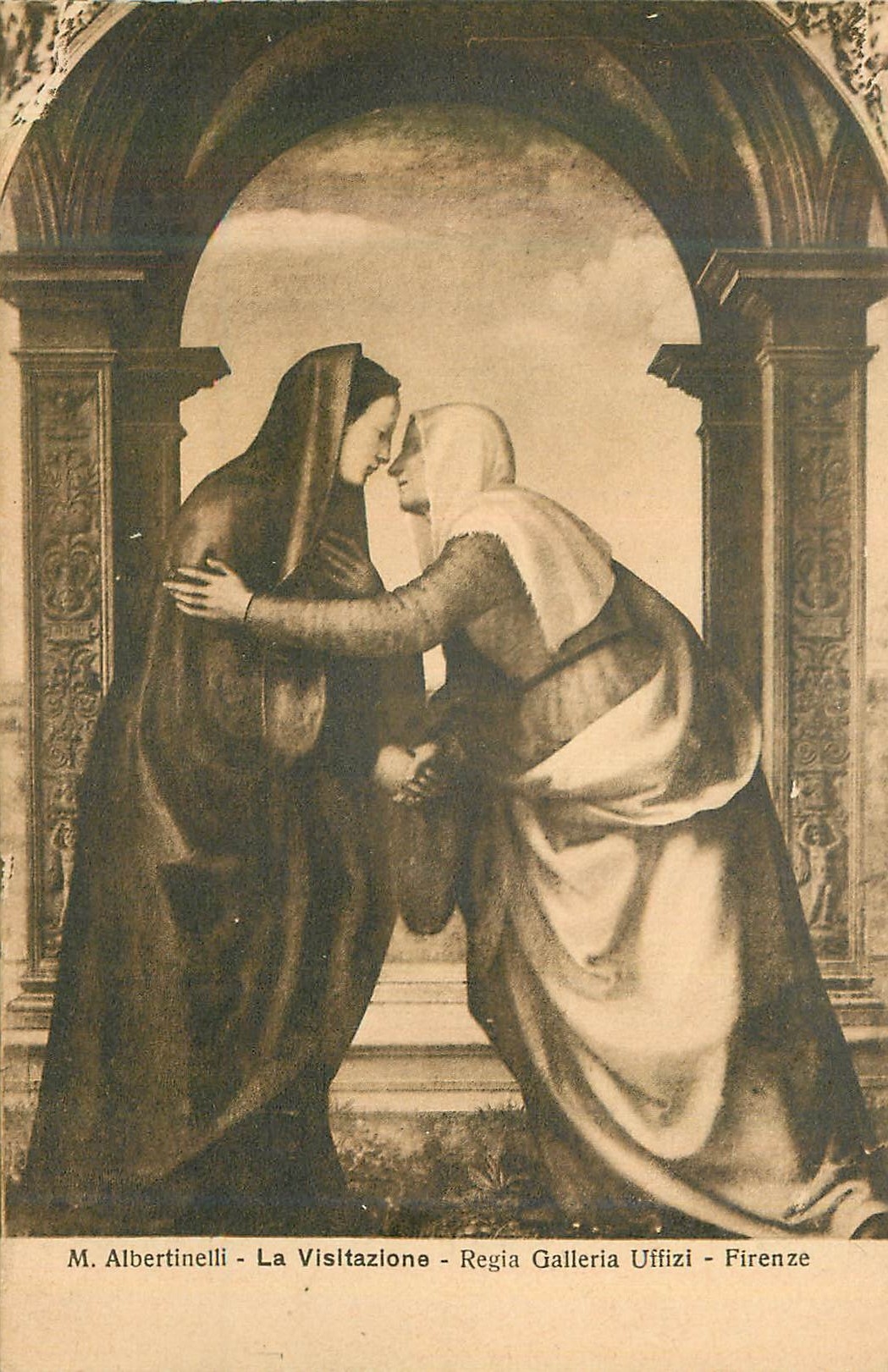 CPA M albertineli la visitazione regia galleria uffizi firenze
