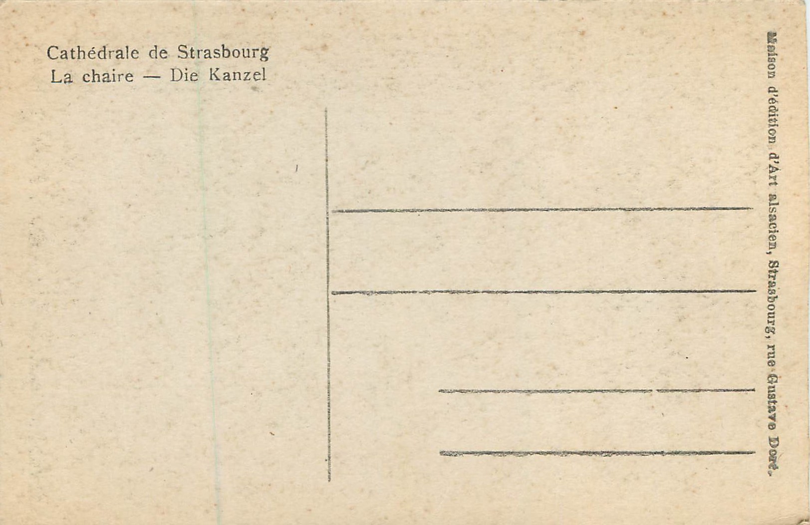 CPA Cathedrale de strasbourg la chaire die kanzel — Verso