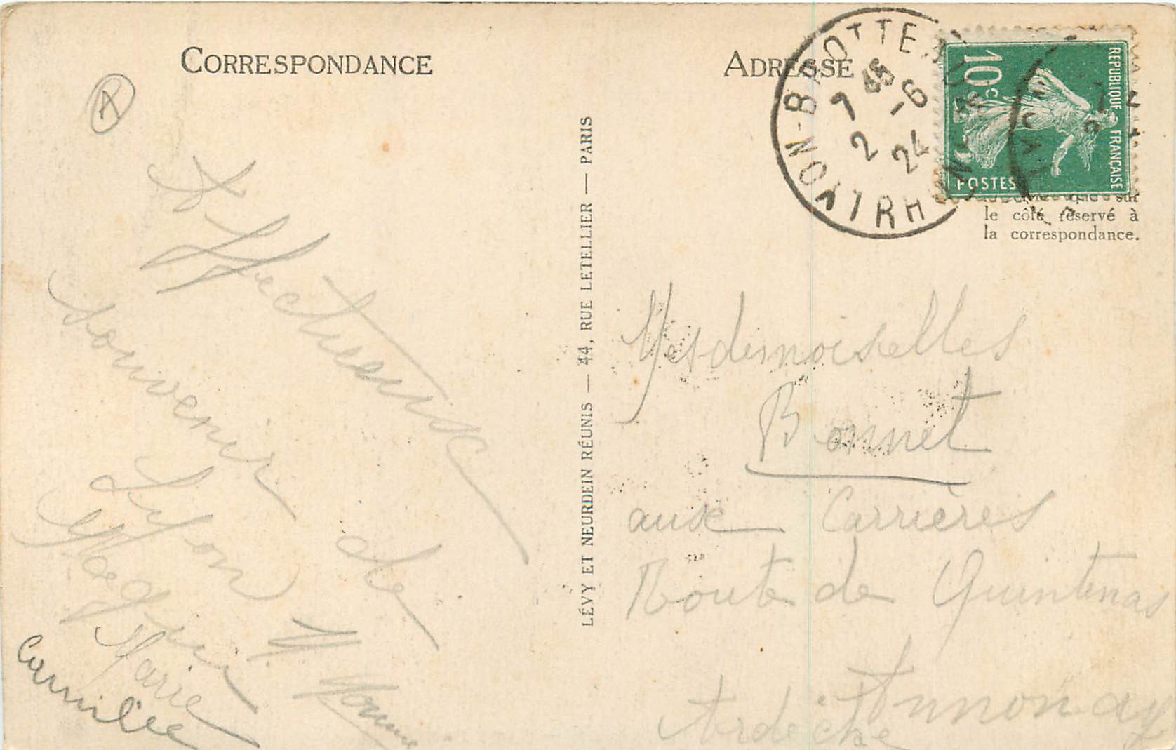 CPA 498 lyon place carnot gare perrache — Verso