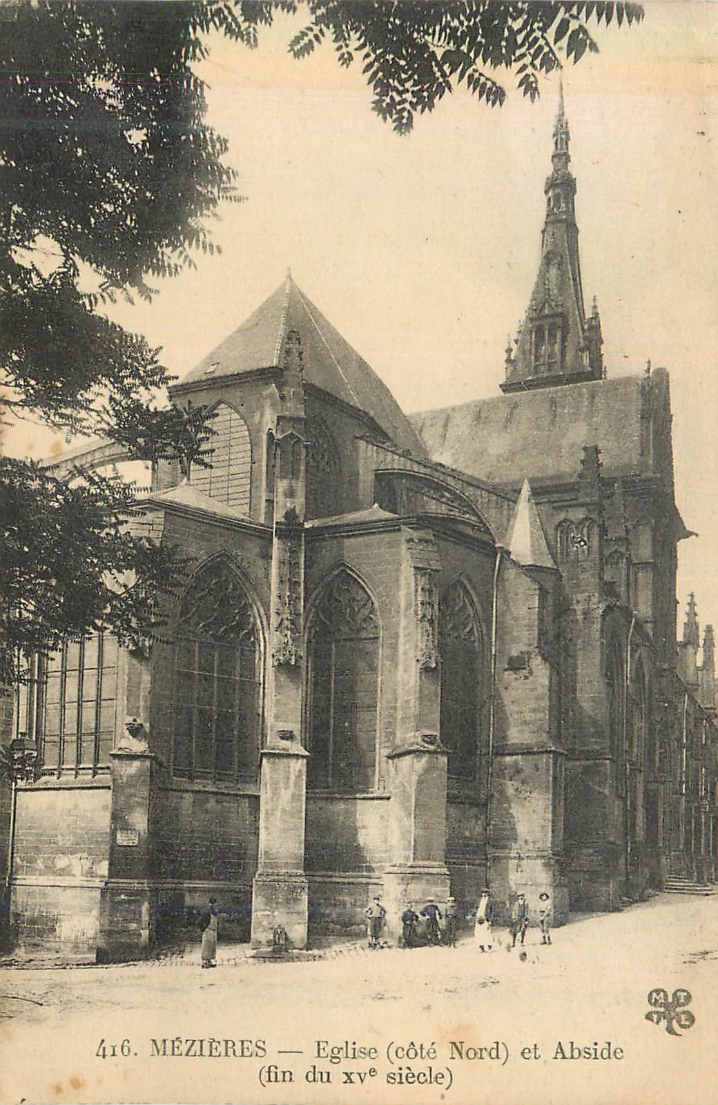 CPA 416 mezieres eglise (cote nord) et abside (fin du xv siecle)