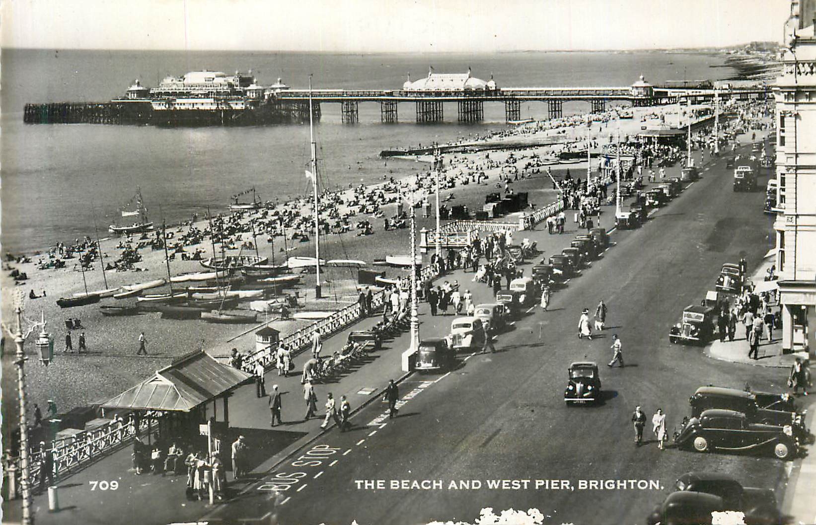 CPM 709 the beach and west pier brighton