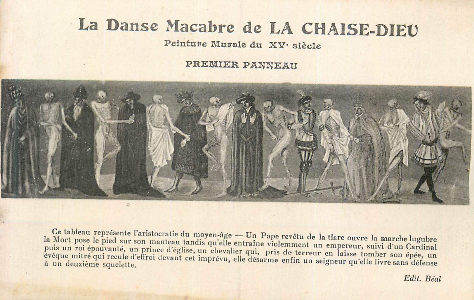 CPA La danse macabre de la chaise dieu peinture murale du xv siecle premiere panneau