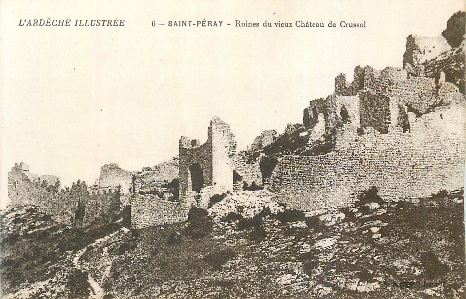 CPA L ardeche illustree 6 saint peray ruines du vieux chateau de crussol