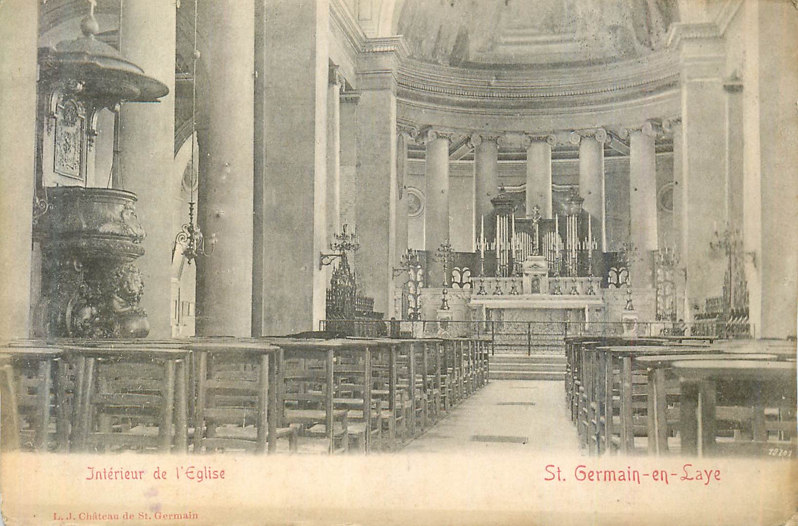 CPA Interieur de l eglise st germain en laye Orgue