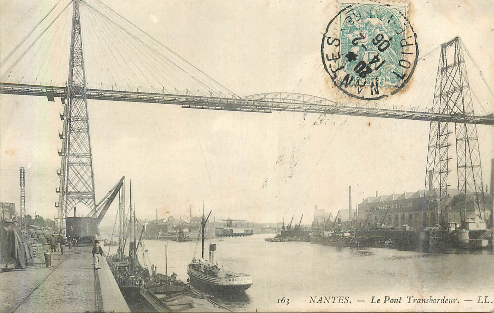 CPA 163 nantes le pont transbordeur