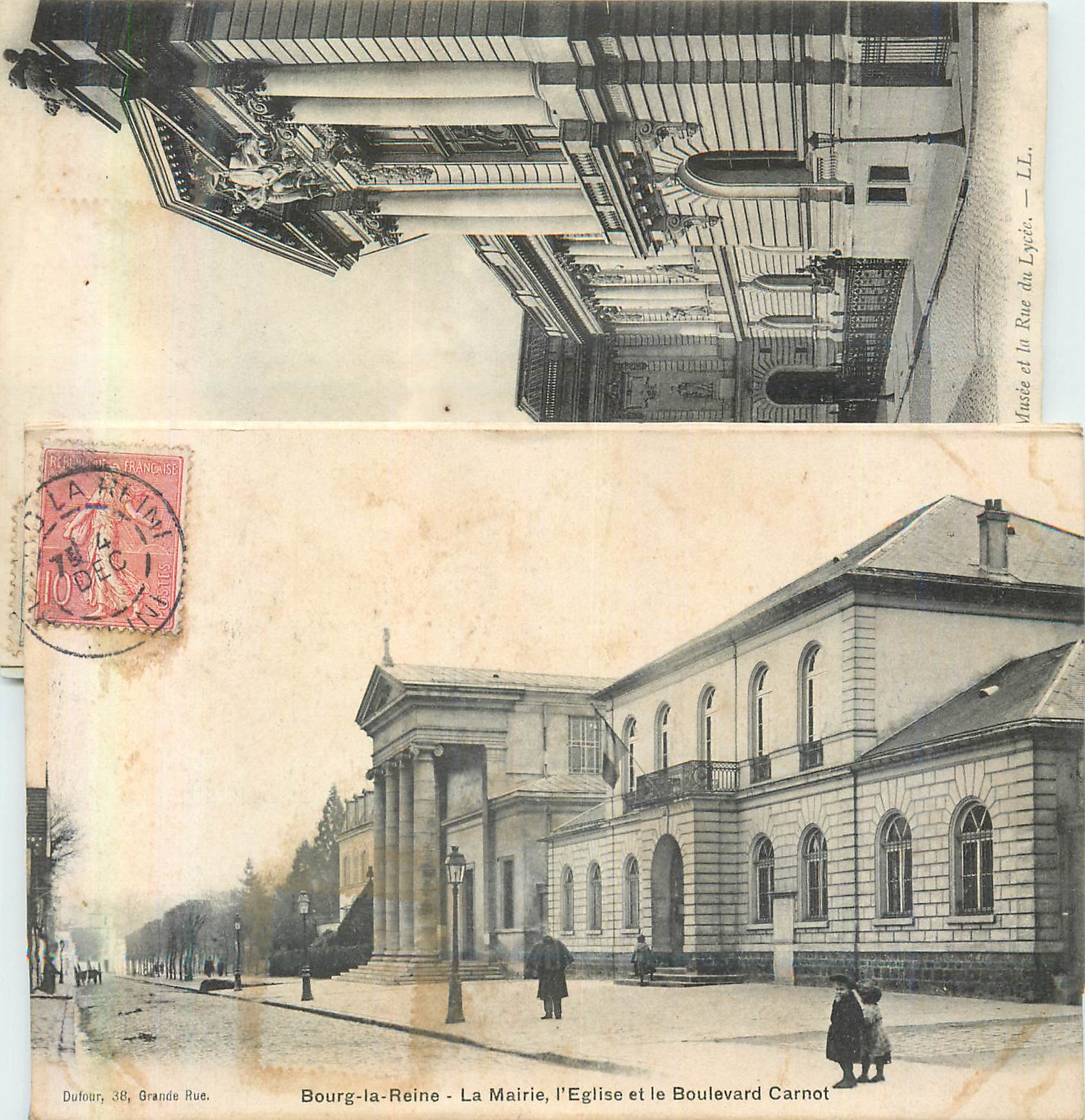 CPA Bourg la reine la mairie l eglise et le boulevard carnot