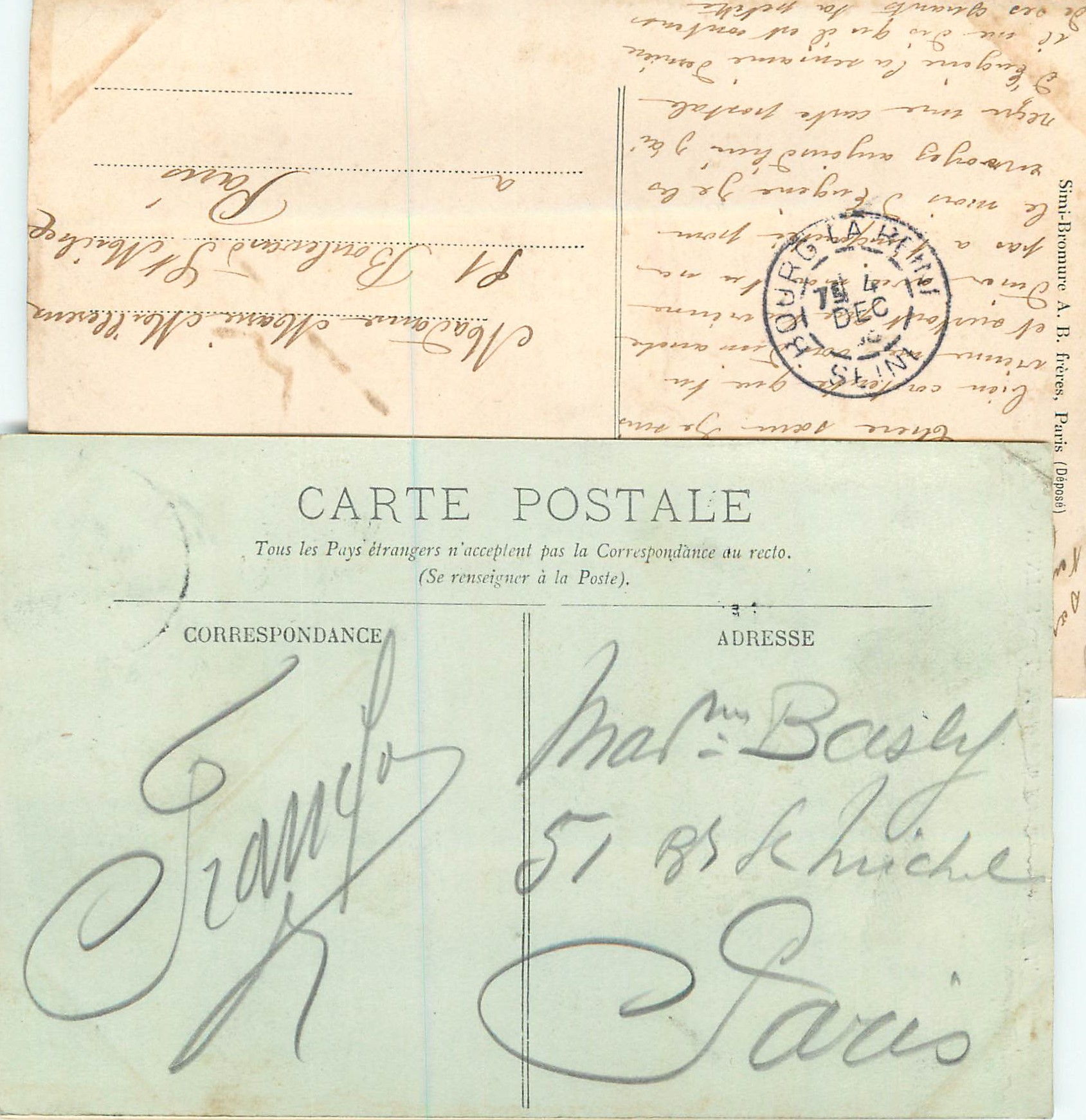CPA Bourg la reine la mairie l eglise et le boulevard carnot — Rückseite