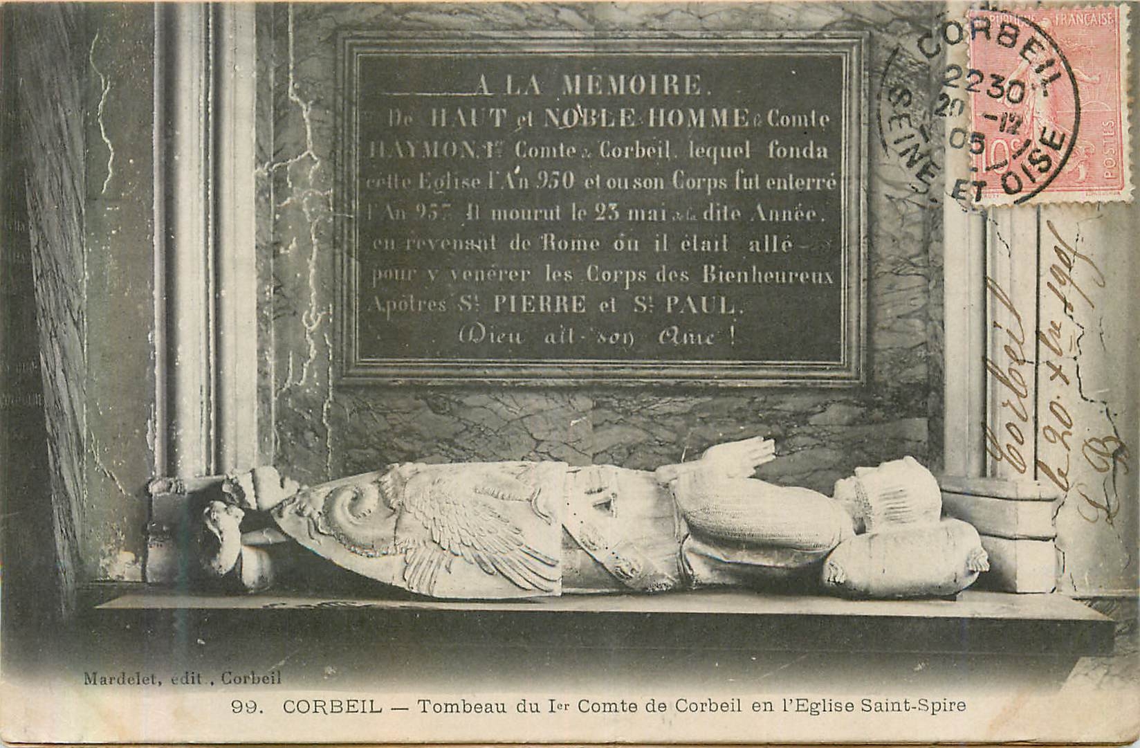 CPA 99 corbeil tombeau du 1er comte de corbeil en l eglise saint spire