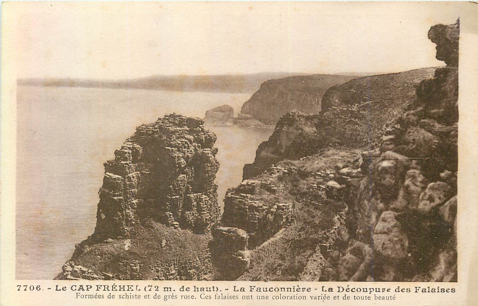 Le CAP FRÉHEL (72 m. de haut) — La Fauconnière — La Découpure des Falaises — Éditions d'Art E. Hamonic, St-Briouc