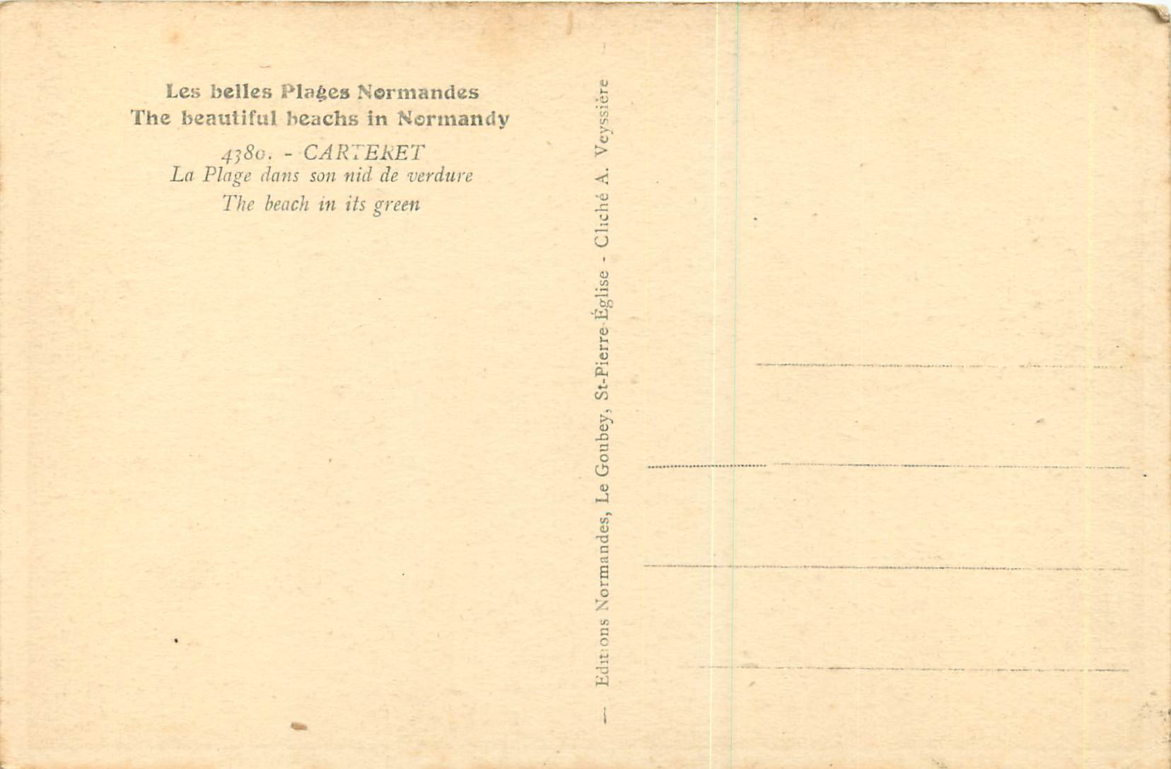 CPA Les belles plages normandes 4380 carteret — Rückseite