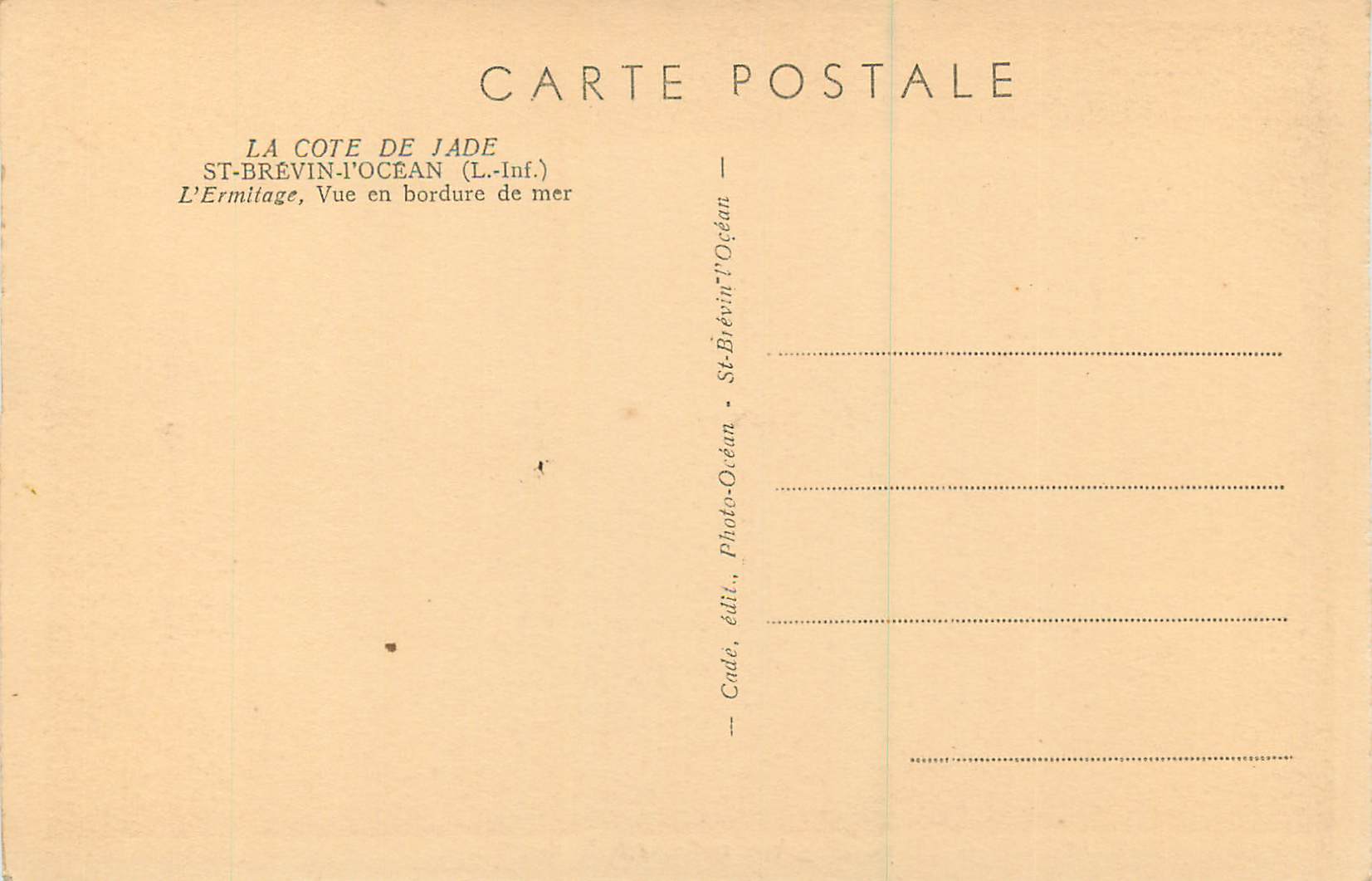 CPA St brevin l ocean (i inf) l ermitage vue en bordure de mer — Rückseite