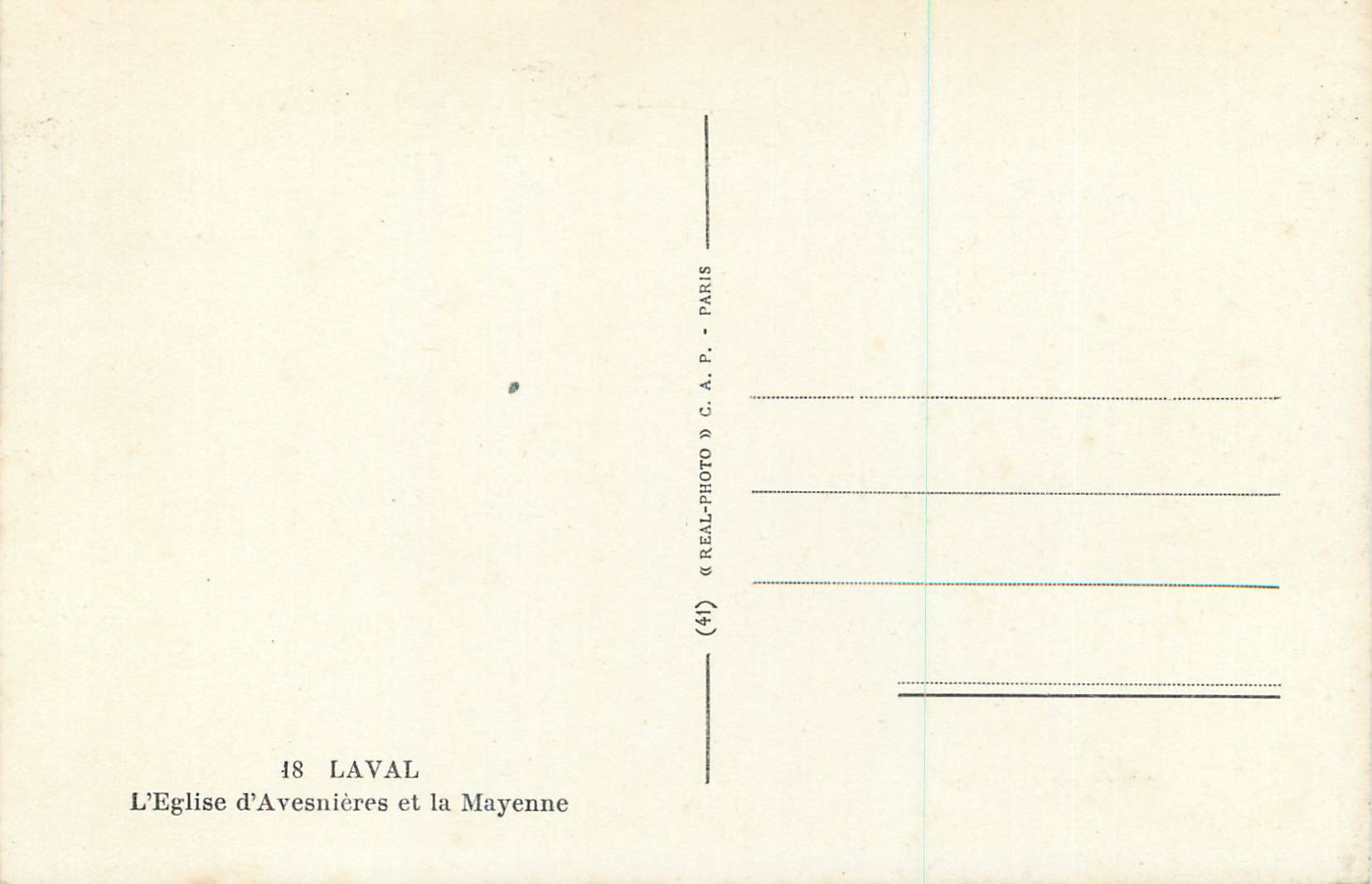 L'Église d'Avesnières et la Mayenne — (41) — éditeur L'Église d'Avesnières et la Mayenne — série 48 LAVAL — Rückseite