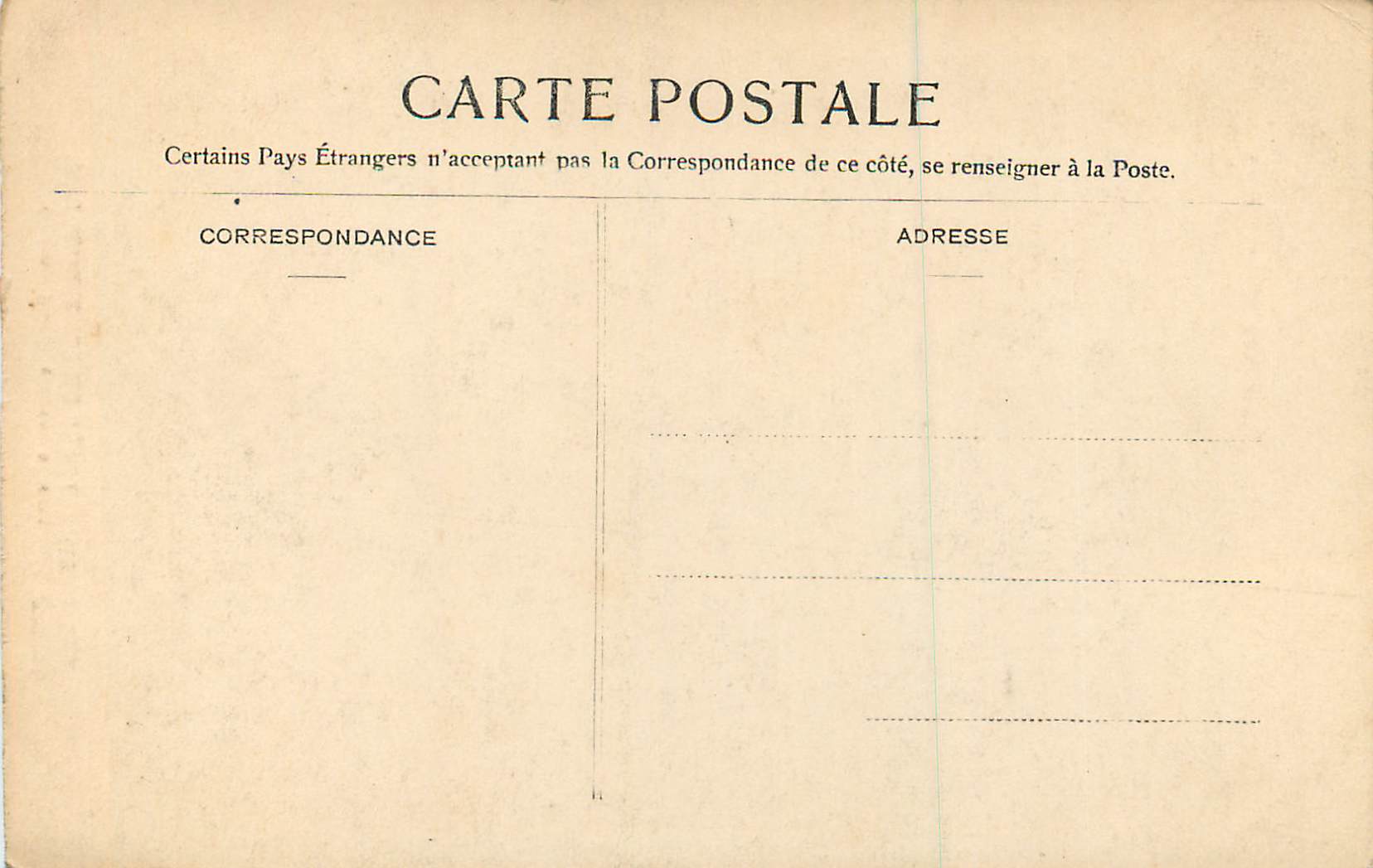 Forêt de Fontainebleau — Passage Lavaurs (Long Rocher) — éditeur n°414 — Verso