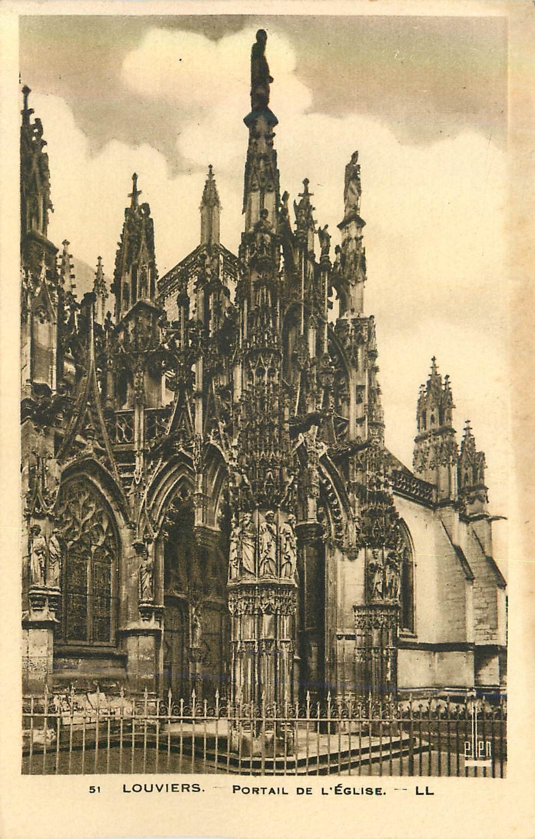 CPA 51 louviers portail de l eglise
