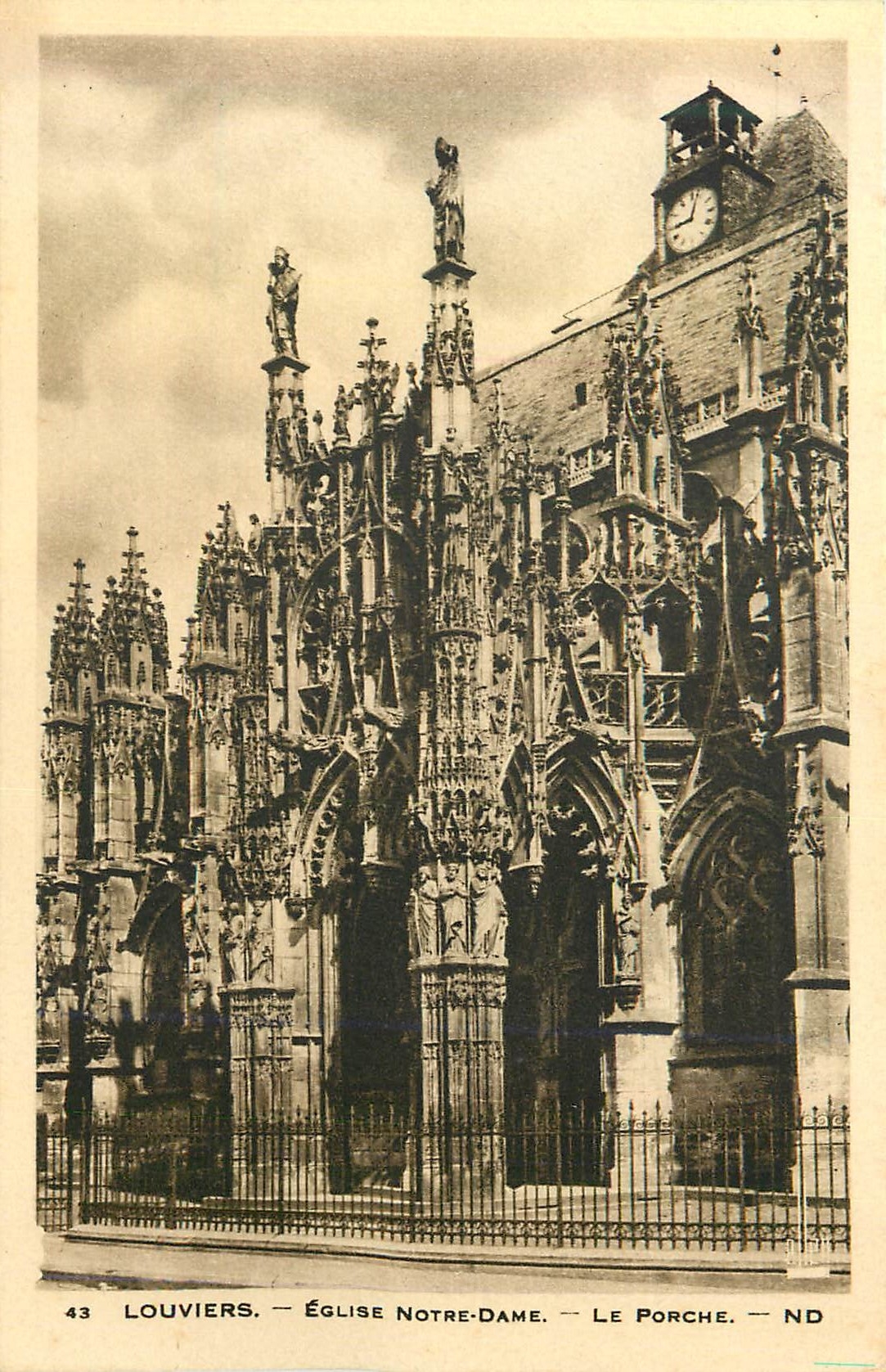 CPA 43 louviers eglise notre dame le porche