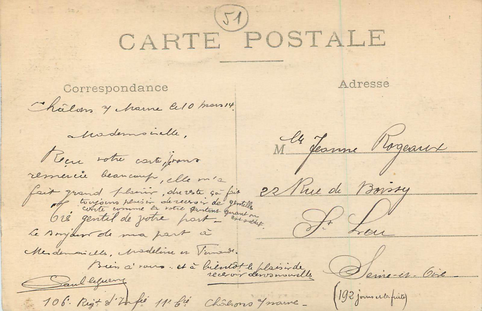 Chalons-sur-Marne — Théâtre et Quai Notre-Dame — Éditeur : Magasins Réunis — Rückseite