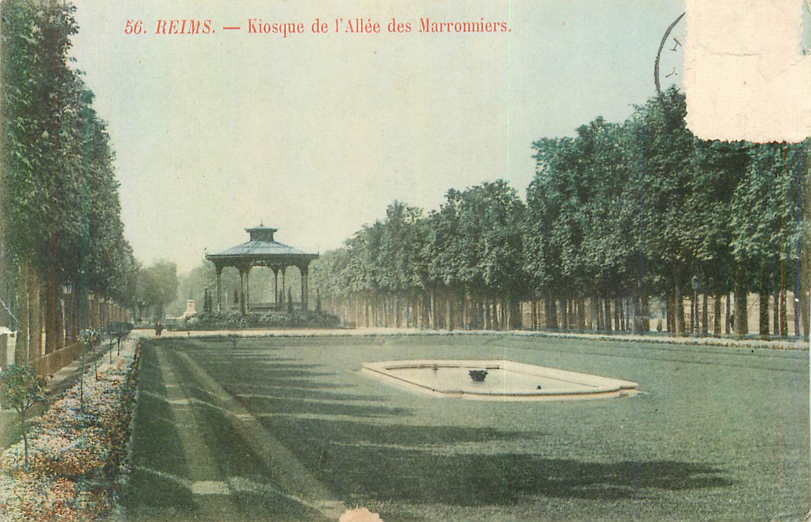 CPA 56 reims kiosque de l allee des marronniers