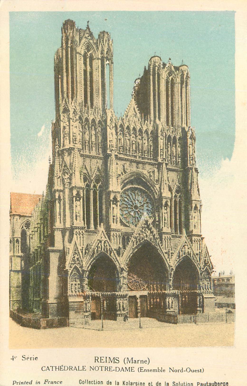 CPA Reims (marne) cathedrale notre dame (ensemble nord ouest)