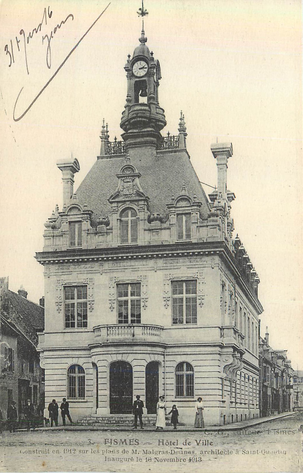 CPA 3 reims hotel de ville