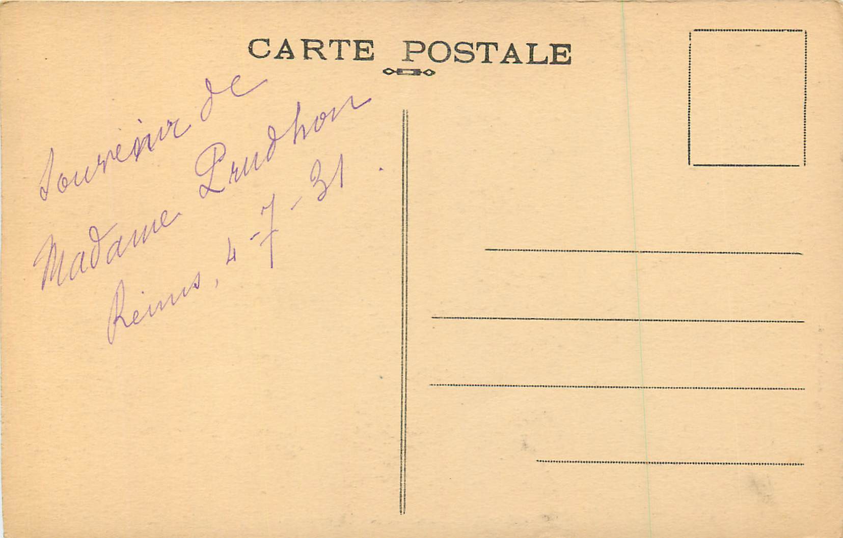 CPA 347 reims jardin ecole la roseraie — Verso