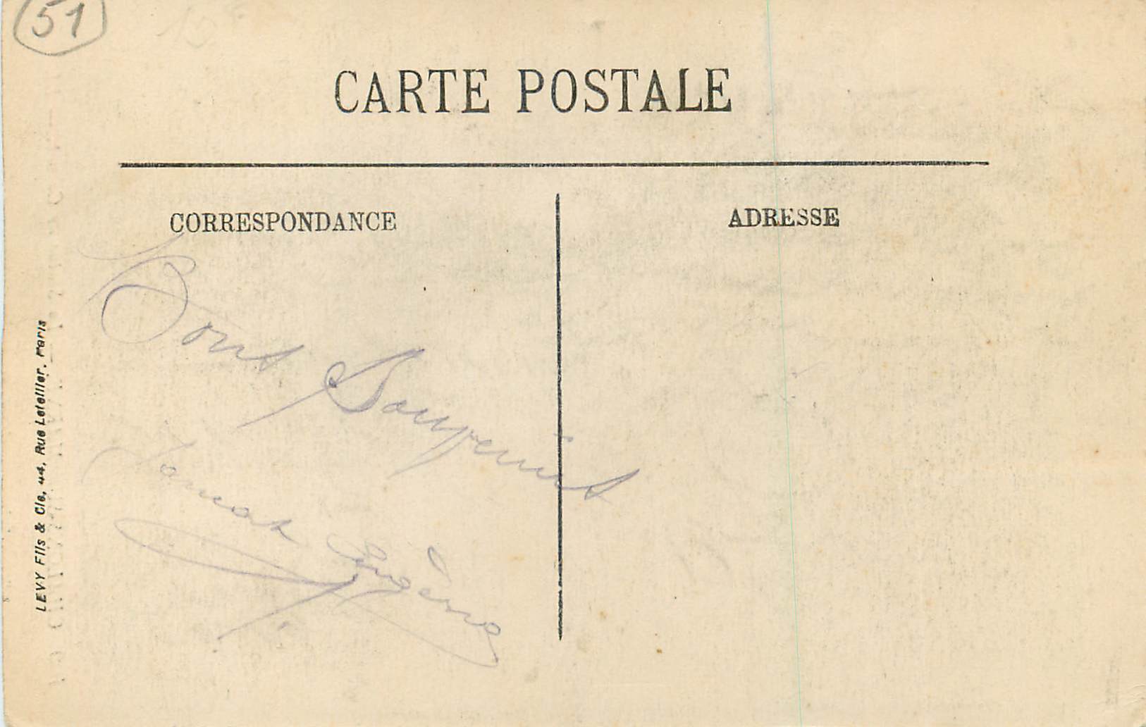 CPA 100 chalons sur marne la statue de carnot Coiffeur — Verso
