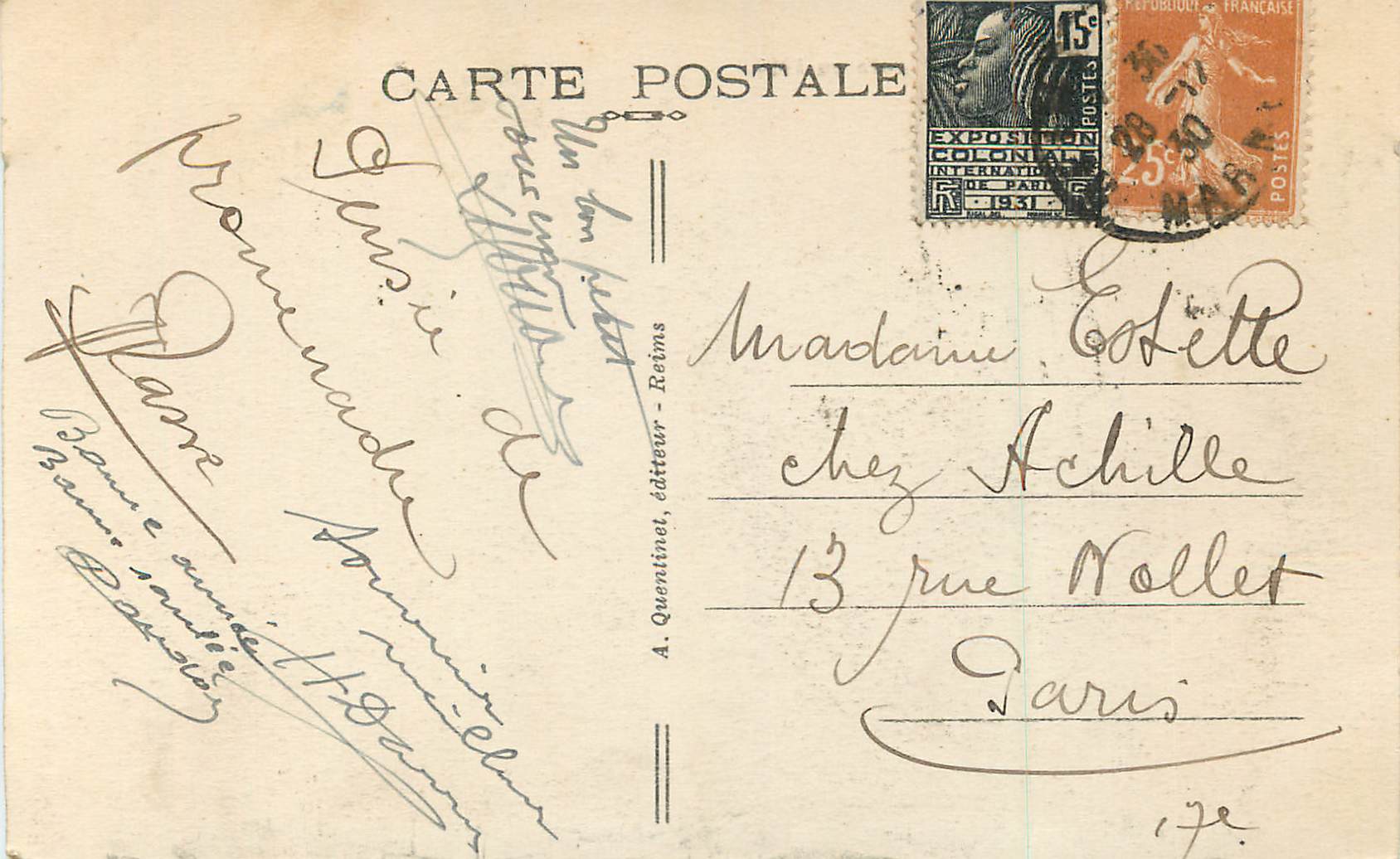 CPA 49 reims la cathedrale en 1914 — Rückseite