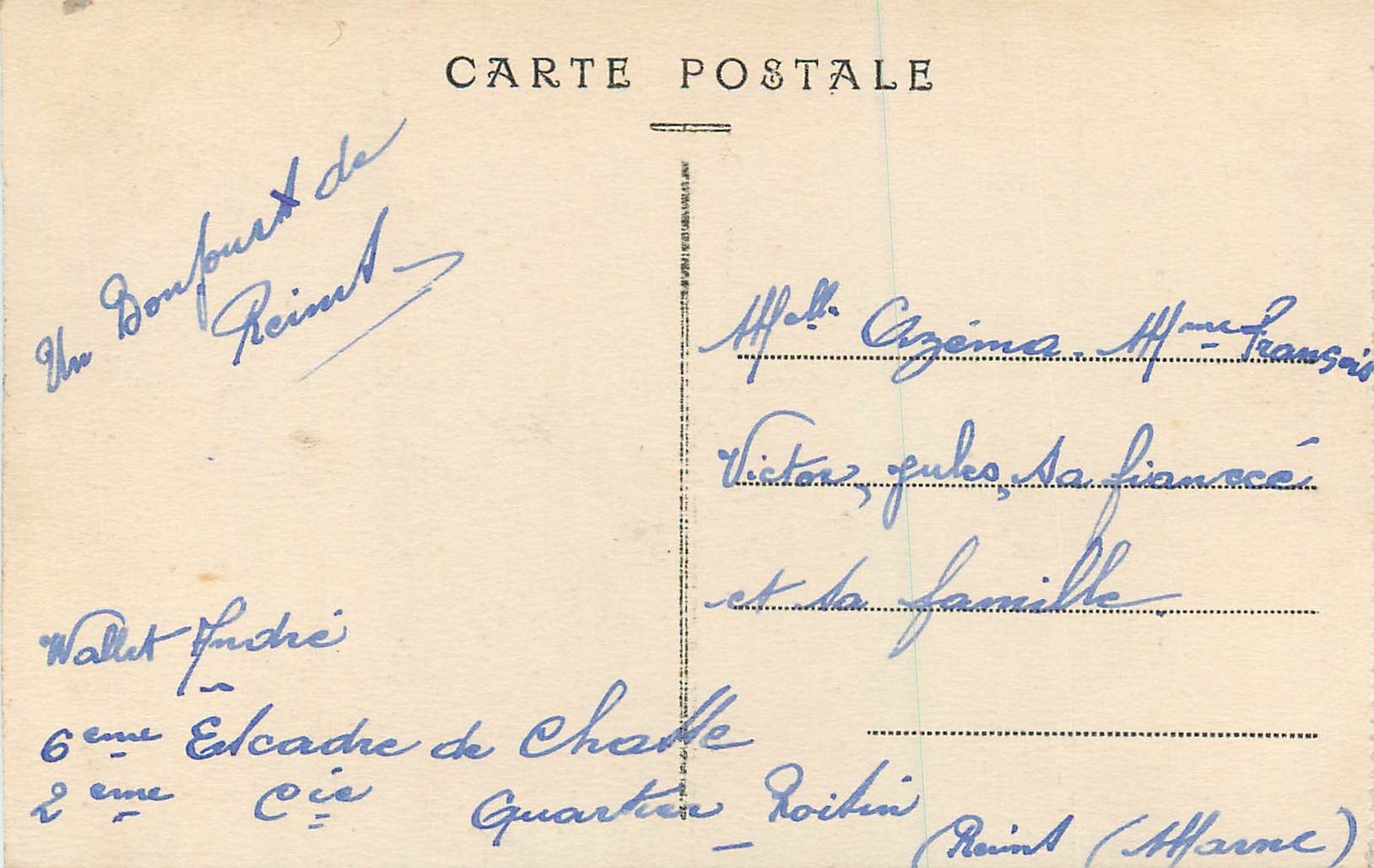CPA 11 reims squaire de la patte d oie et le kiosque — Verso