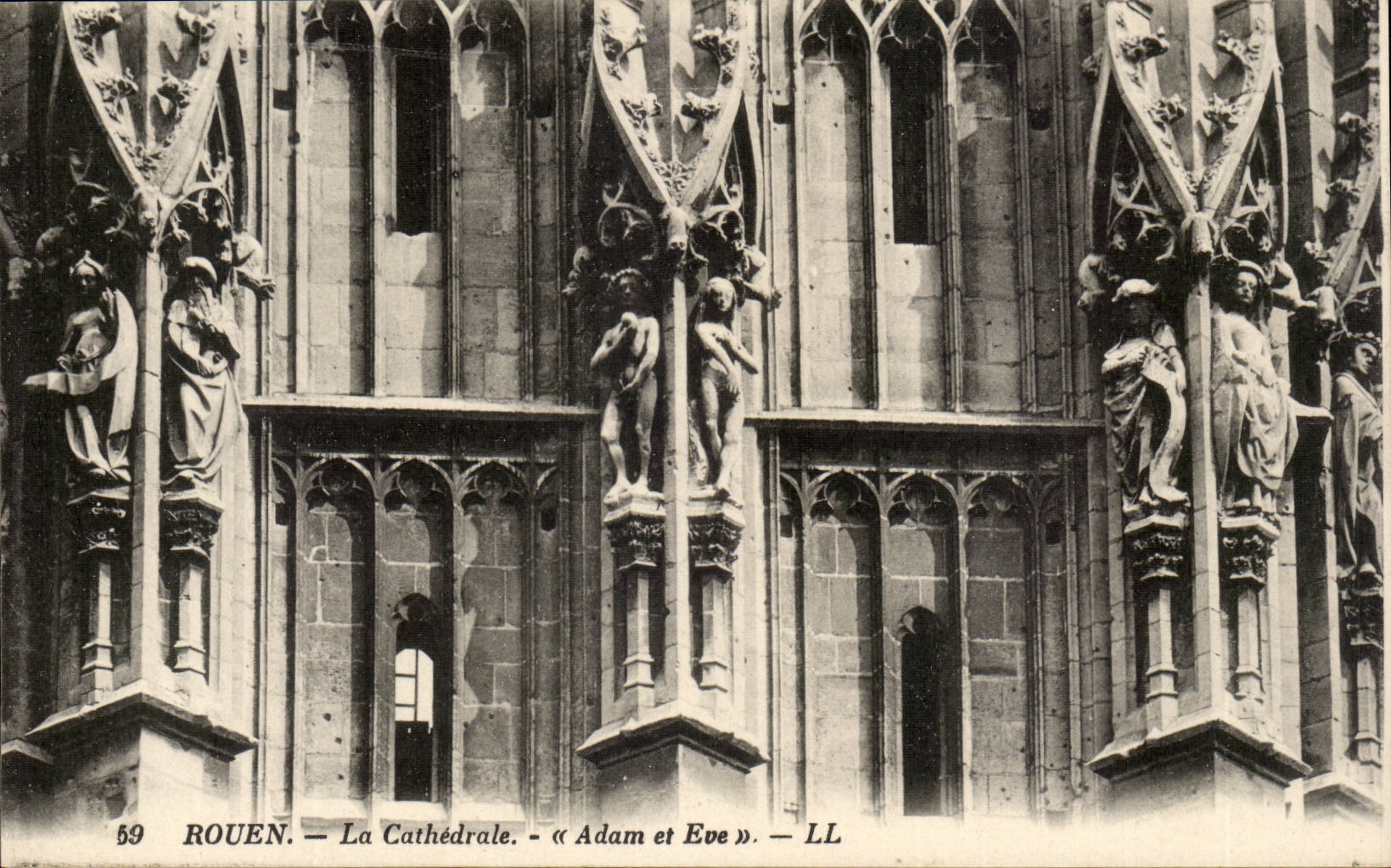 Rouen CPA La cathedrale Adam et Eve