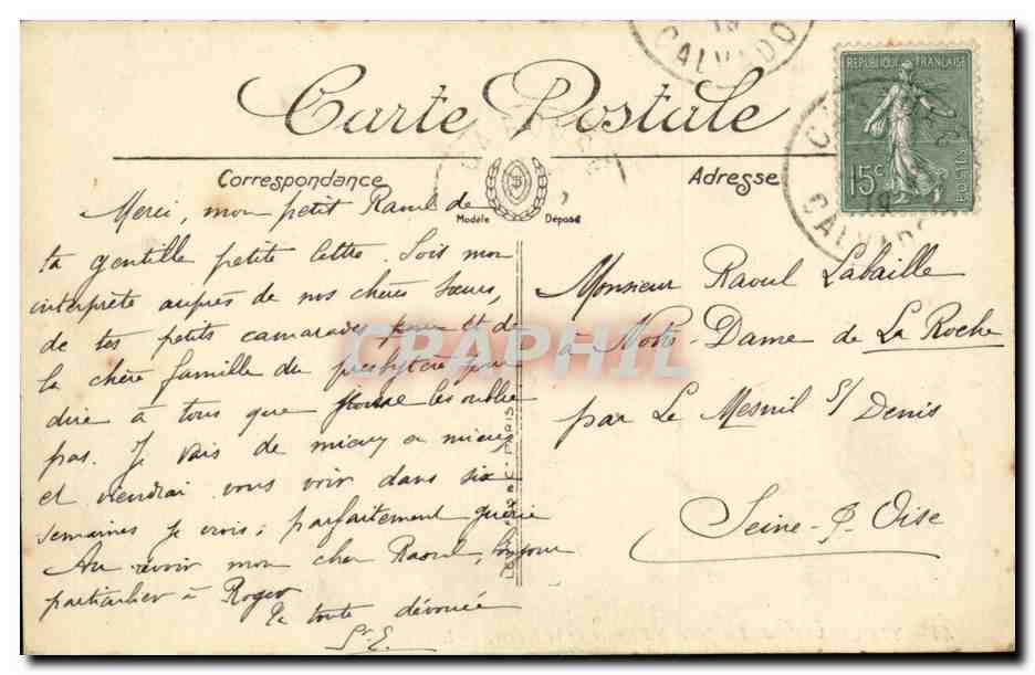 Trouville CPA Les jetees a l'heure de la maree — Verso