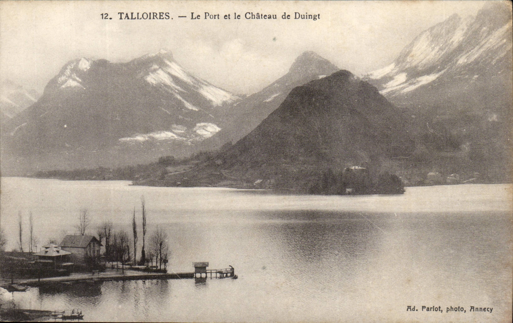 Talloires — Le Port et le Château de Duingt — Ad. Parlot, photo, Annecy