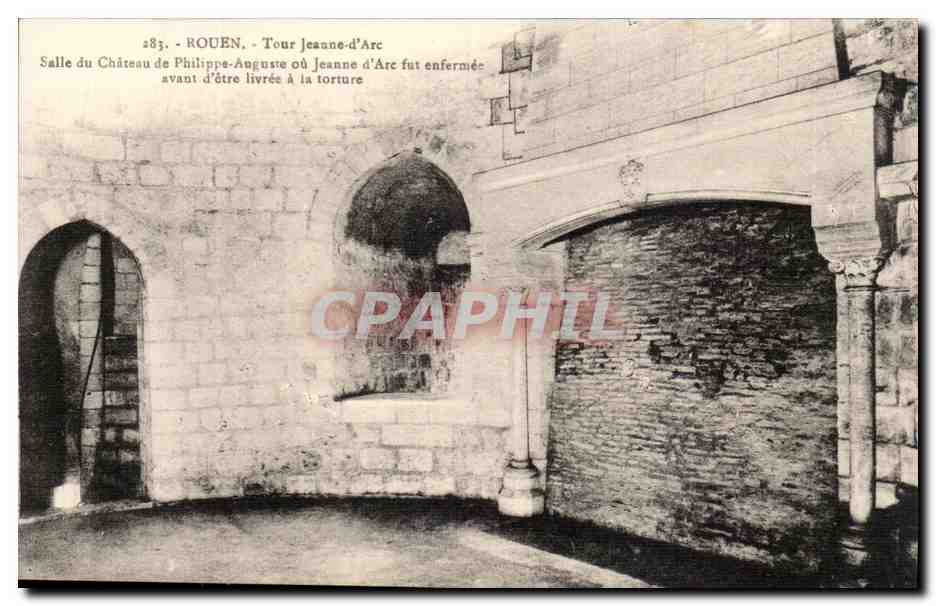 CPA Rouen Tour Jeanne d'arc SAlle du chateau Philippe Auguste