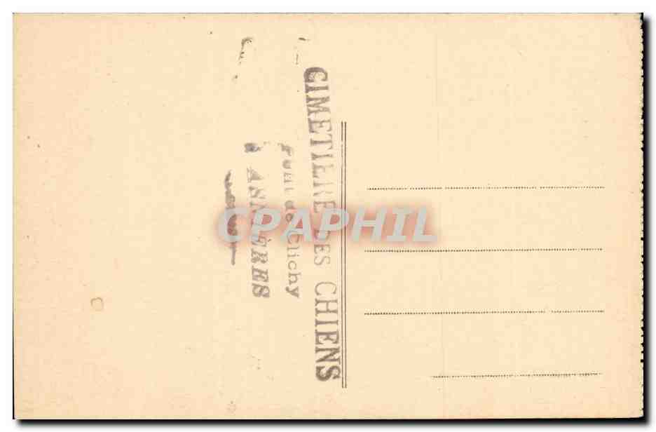 CPA Asnieres Cimetiere des chiens (dog dogs chien lupus) — Rückseite