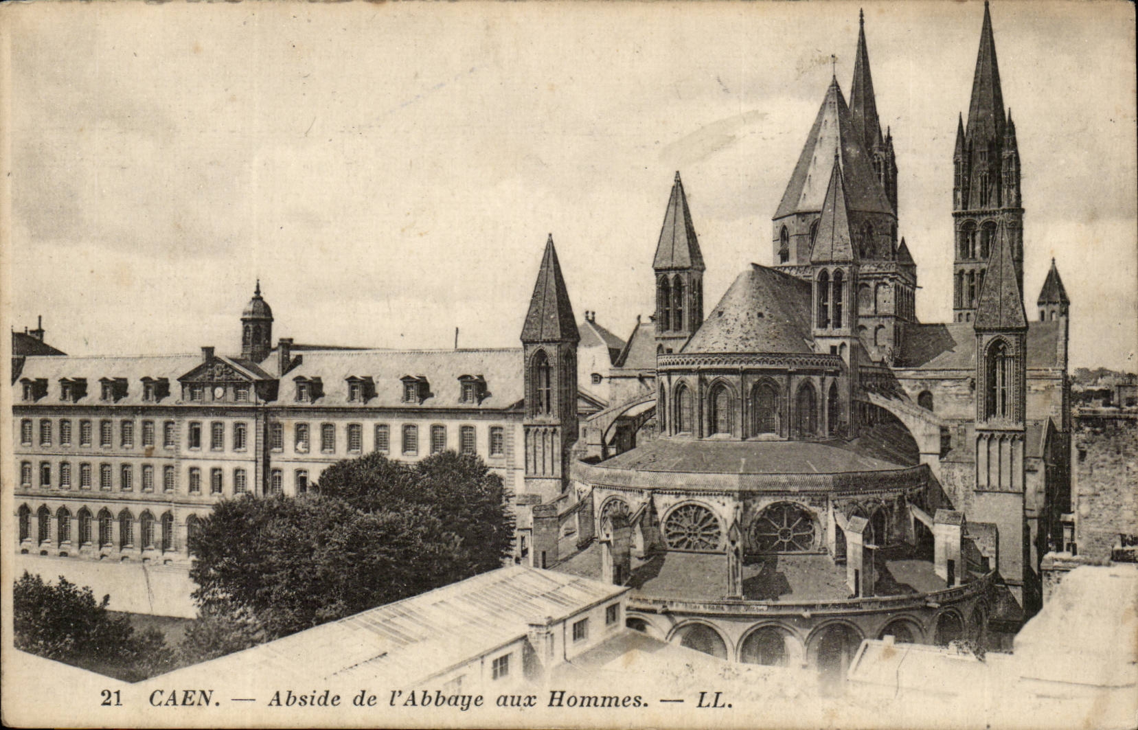 CPA Caen Abside de l'abbaye aux hommes