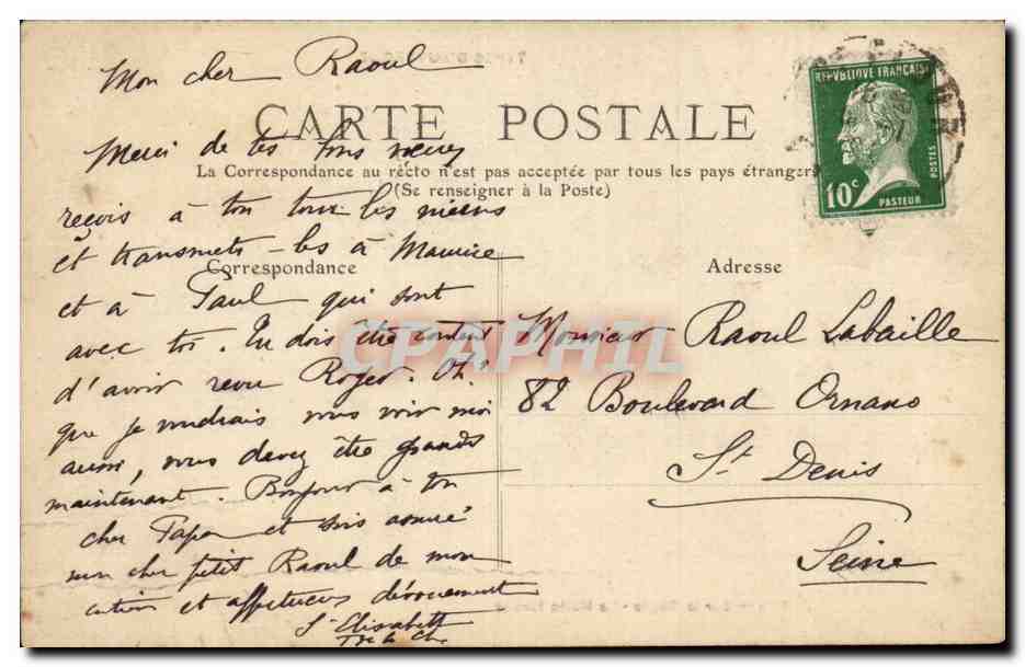 CPA Cantal Sur la route la halte forcee (paysans cheval Maison Licardies Auvergne) — Rückseite