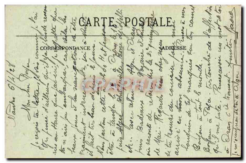 Bordeaux CPA Les quais de la Douane Bourse Louis XVIII et des chartrons — Verso