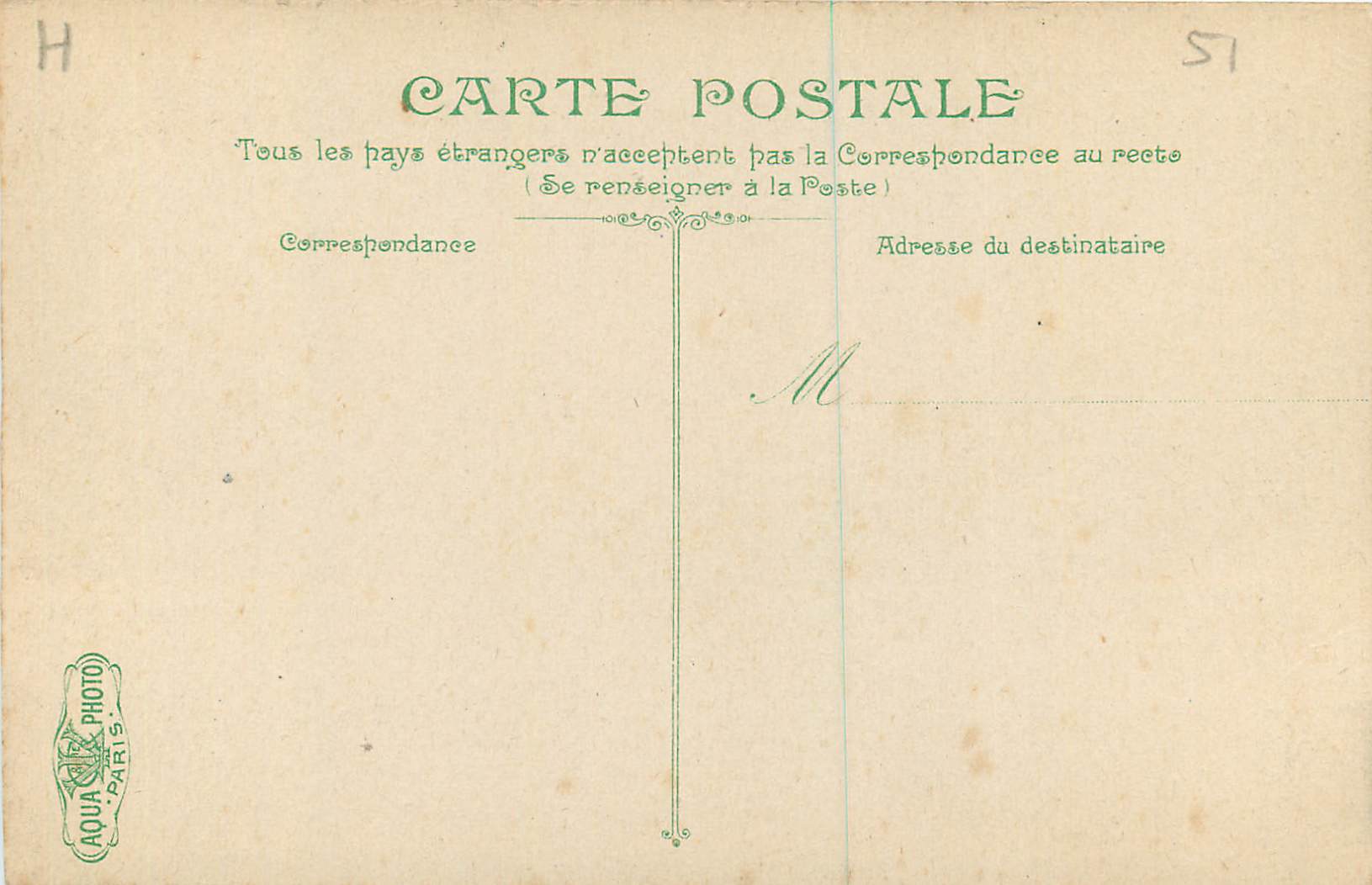 CPA Reims Palais de Justice — Rückseite