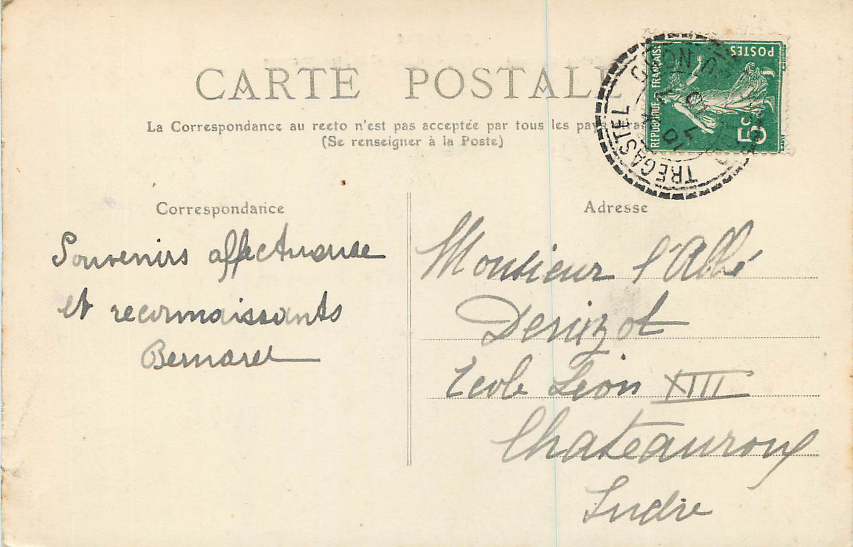 Trégastel, les Rochers — Bretagne — Cotes-du-Nord — n° de série 1752 — Rückseite