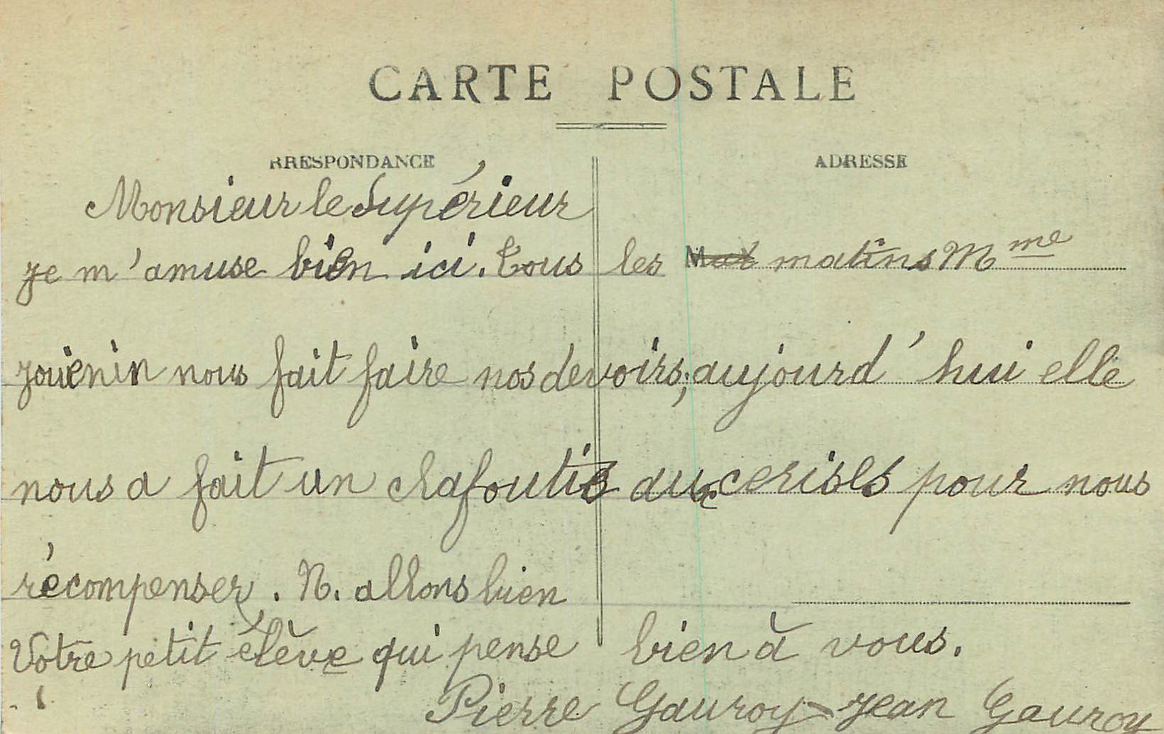 CPA Cantal 1397 Vic sur Cere Le Pas de la Cere — Rückseite