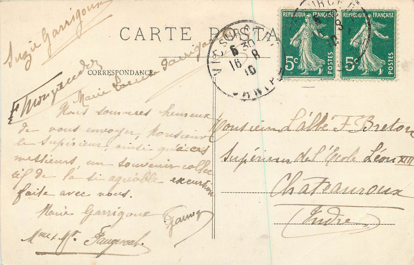 Le Sommet du Plomb du Cantal (1,858 m) — Le Cantal pittoresque — série 436 — Verso