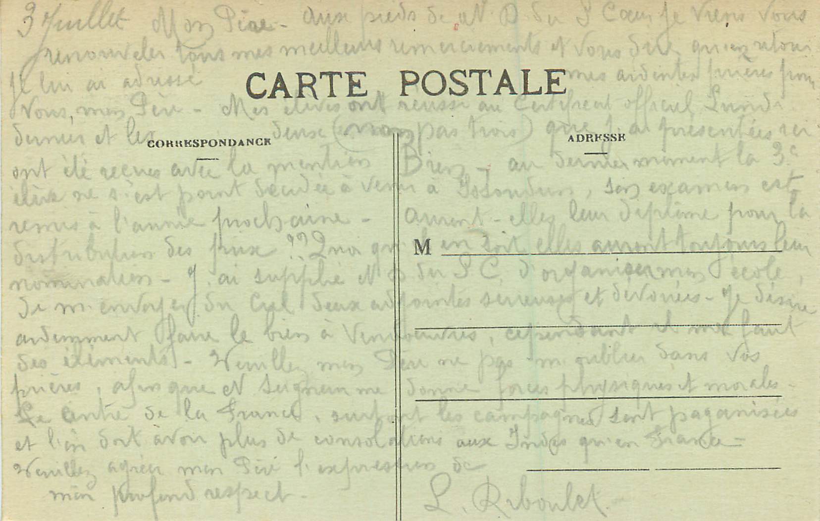 Pèlerinage d'ISSOUDUN — Autel de Notre-Dame du Sacré-Cœur — Éditeur : L. Raboulet — Verso