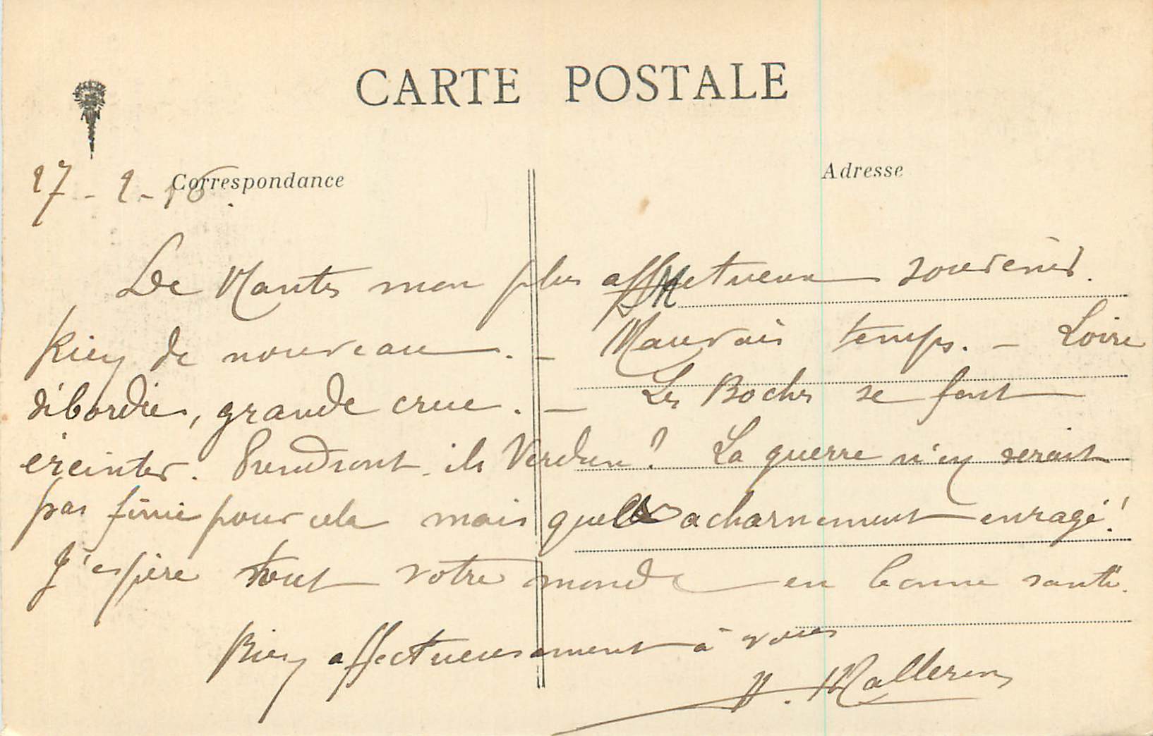 CPA Nantes La Cathedrale Tombeau des Carmes (1507) La Prudence — Verso