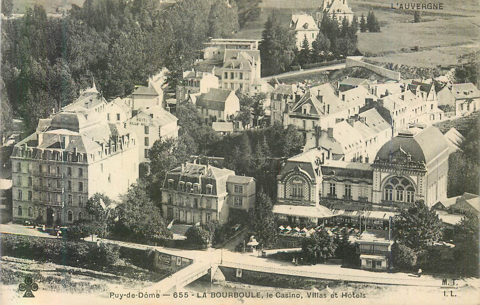 CPA La Bourboule Puy de Dome Le Casino Villas et Hotels