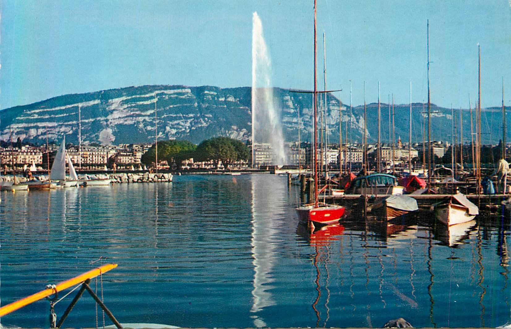 CPM Geneve Le Jet d'Eau et le Saleve