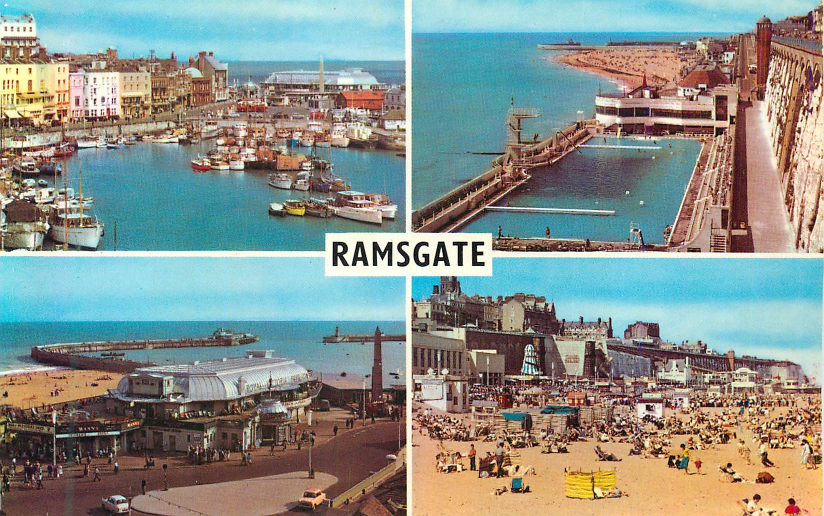 CPM Ramsgate The Harbour the Bathing Pool Royal Victoria Pavilion East Sands
