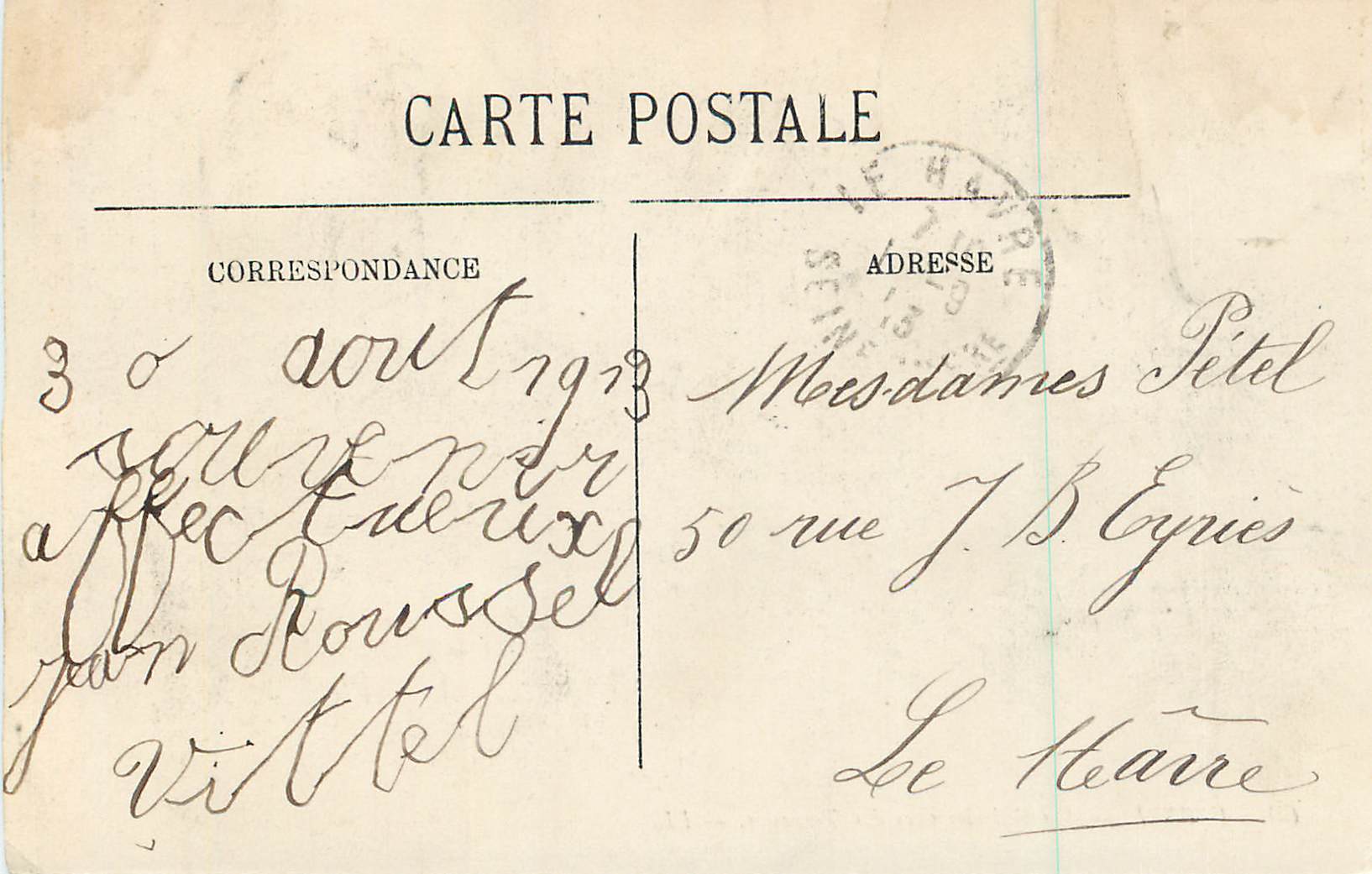 CPA Vittel Les Galeries vues des Terrasses — Rückseite