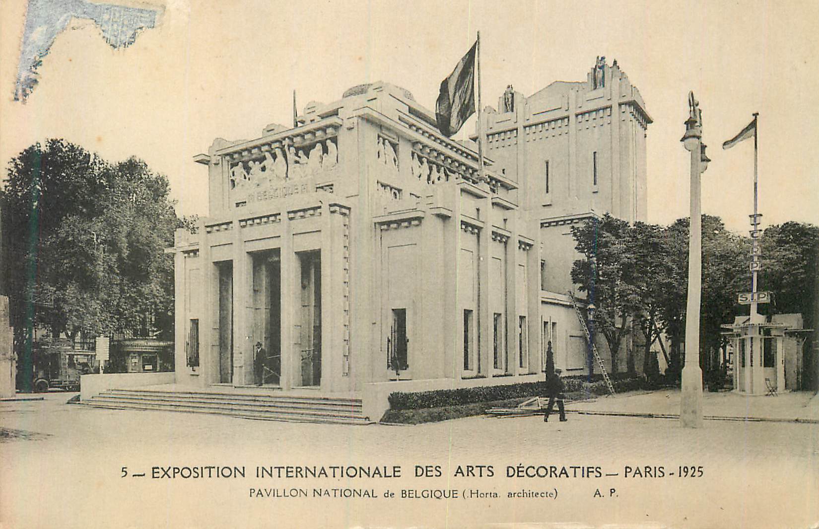 CPA Paris Exposition Internationale des Arts Decoratifs  1925 Pavillon National de Belgique (Horta Architecte)